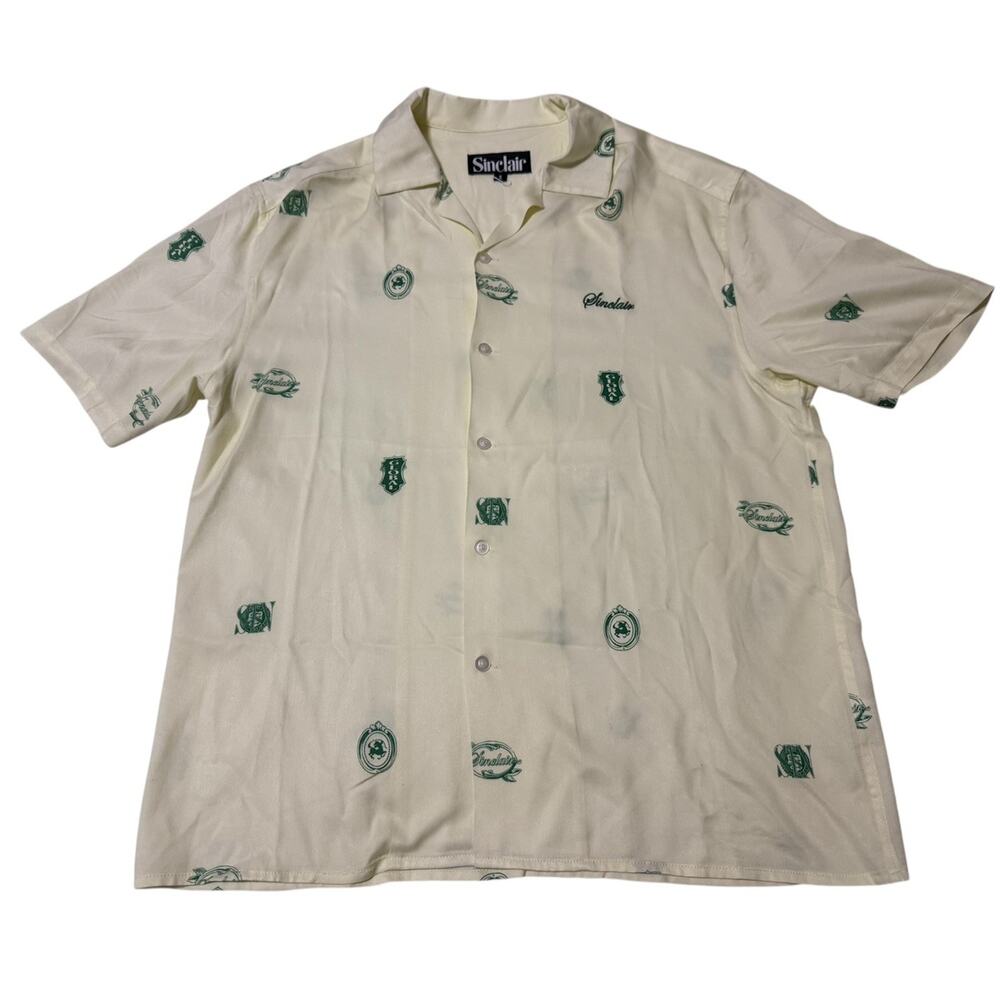 SINCLAIR GLOBAL Legal Tender Vacation Button Down Shirt Size Medium